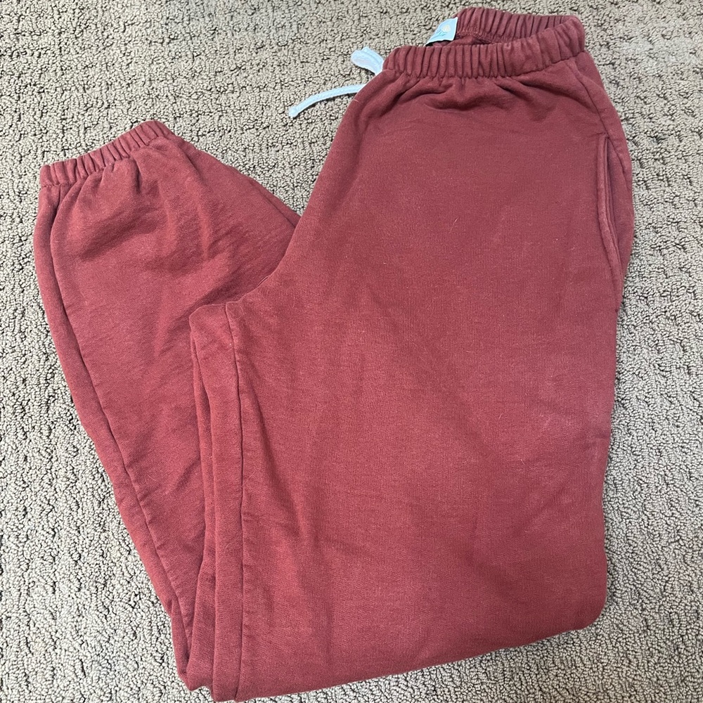 Heavy Manners Airport Sweatpants in Maroon - S